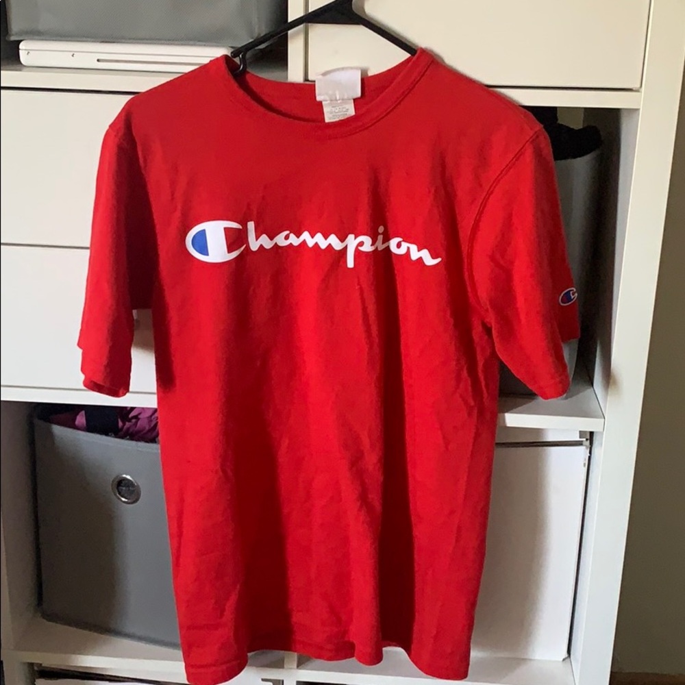 Red champion t shirt